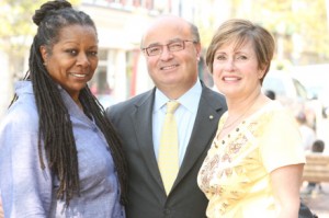 Kathy Horgan, right, with Red Bank Councilwoman Sharon Lee and Mayor Pat Menna in a 2010 campaign photo