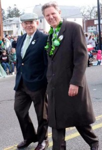 Senator Bob Menendez, left, and Congressman Frank Pallone, making like chimpmunks at the 2012 Belmar St. Patrick's parade. Photo credit Charles Measley