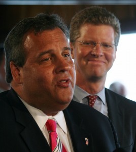 Governor Chris Christie and HUD Sec Shaun Donovan in Highlands, April 29, 2013