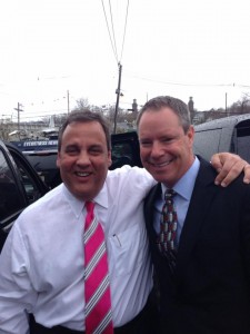 Governor Chris Christie and Danny Shields in Highlands last week. Shields, an owner of Windansea, is Sen. Jennifer Beck's husband.