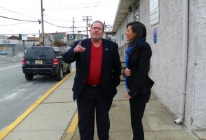 Former Waveland, MS Mayor Tommy Longo tours Sea Bright with Mayor Dina Long in February.  Longo, three other Gulf Coast former mayors and former Congressman Gene Taylor will address the Bayshore Conference of Mayors on May 17 in Keansburg, Photo: NJ.com