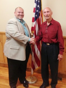 Howell GOP Municipal Chairman Juan Malave and Monmouth GOP State Committeeman John Costigan celebrate Malave's election. 