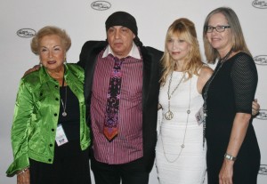 Freeholder Lillian Burry, Steven Van Zandt, Maureen Van Zandt and Mary Eillen Fouratt, Executive Director of Monmouth Arts at Count Basie Theatre, August 22 , 2014 for the presentation of the Vanguard Awards.