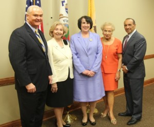 Freeholder John Curley, County Clerk M. Claire French, U.S. Passport Chief Brenda Sprague, Freeholder Director Lillian Burry and Freeholder Tom Arnone at the County Connection in Neptune, August 28, 2014