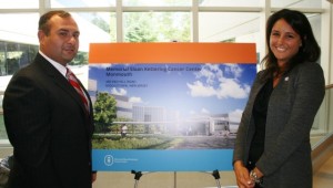 Middletown Mayor Stephanie Murray, right, and Committeeman Tony Fiore at Memorical Sloan Kettering's ground breaking last week.