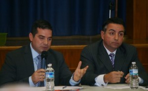 Democratic Freeholder Candidates Giuseppe "Joe" Grillo and Lawrence Luttrell talked about their arrests and the Lincroft Village Green candidates forum 