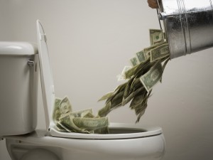 money-down-toilet