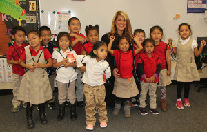  Freeholder Deputy Director Serena DiMaso, delivered backpacks and school supplies to students at Red Bank Primary School, October 19, 2015, in Red Bank, NJ. DiMaso participated in a NFWL school readiness program, handing out the supplies to the school’s pre-K students. The backpacks were donated by Office Depot (photo by Monmouth County Department of Public Information).