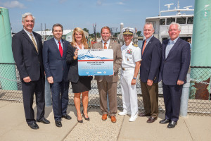 John Szeliga, Verizon; Middletown Mayor Gerald Scharfenberger; Monmouth County Freeholder Deputy Director Serena DiMaso; Monmouth County Sheriff Shaun Golden; Capt. Jay Steingold of Naval Weapons Station Earle; FEMA Region II Administrator Michael Moriarty and Tony MacDonald Director of the Monmouth University Urban Coast Institute.  