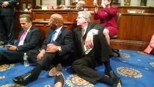 Congressman Frank Pallone sitting on the House floor. Photo via twitter